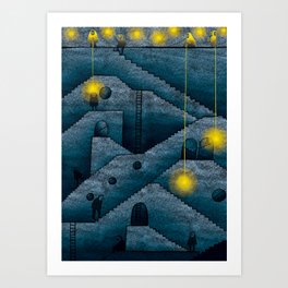 Labyrinth of stairs Art Print