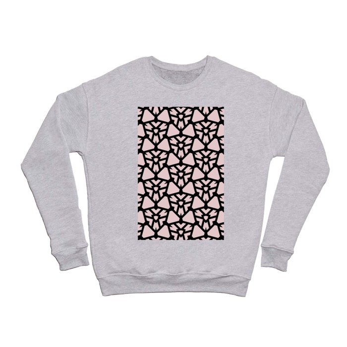 Black and Pink Shield Shape Tile Pattern Pairs DE 2022 Popular Color Short and Sweet DE6023 Crewneck Sweatshirt