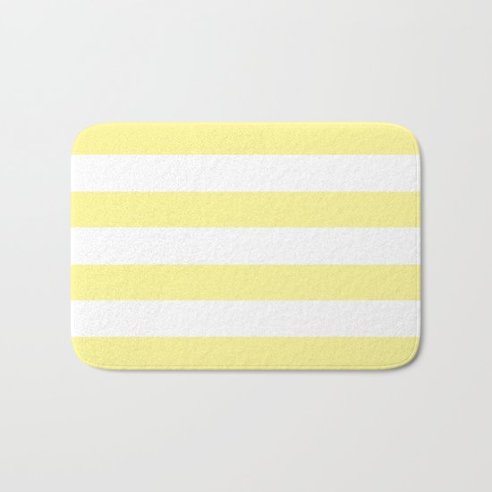 Simply Stripes in Pastel Yellow Bath Mat