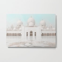 Sheikh Zayed Mosque, Abu Dhabi Metal Print | Minaret, Landscape Outdoors, Vacation, Photo, Muslim, Bed Bath Living Vibe, Islam, Travel, Uae, Desert City 