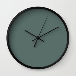 Dark Green Solid Color Behr 2021 Color of the Year Accent Shade Meteorological N430-6 Wall Clock
