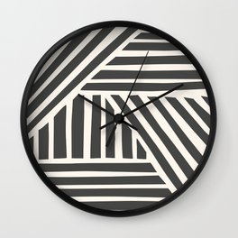 Abstract Shapes 217 in Black and Beige Wall Clock