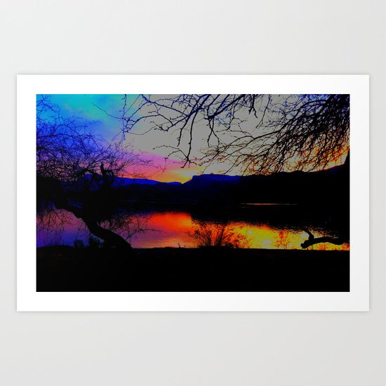 Lake Sunset Art Print