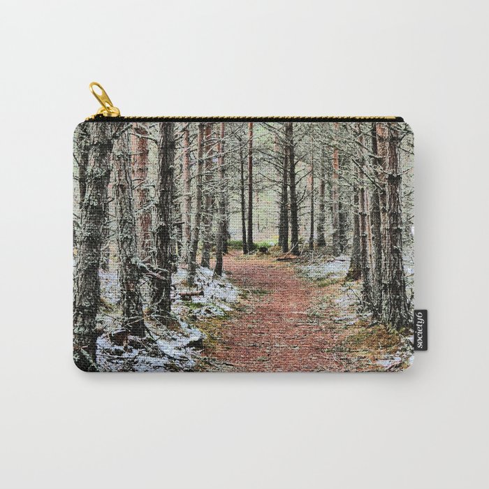 Scottish Highlands Frozen Nature Walk Through the Pine Trees in I Art  Carry-All Pouch