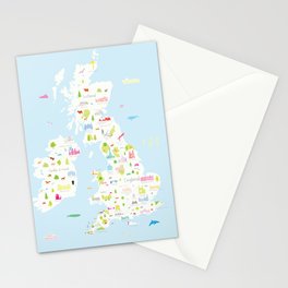 Illustrated Map of the UK & Ireland Stationery Cards