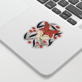 Floral Fox (Cream) Sticker