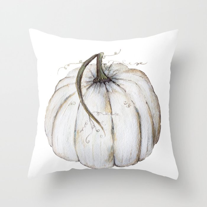 White Pumpkin Throw Pillow by craftberrybush Society6