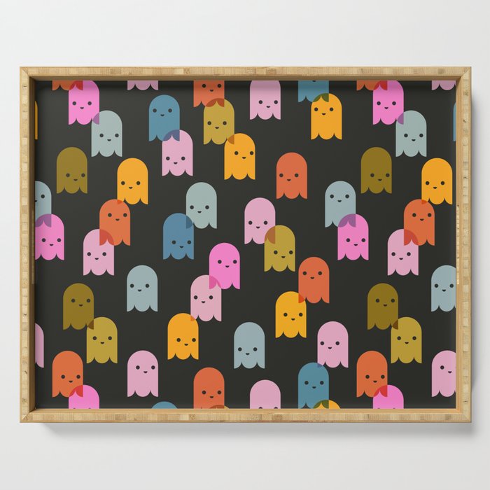 Rainbow Ghosts // Black Serving Tray