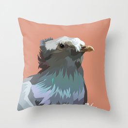 Teen Pigeon - look at the fringe! Throw Pillow