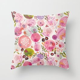 Pink Bubble for a Happy Spring Throw Pillow