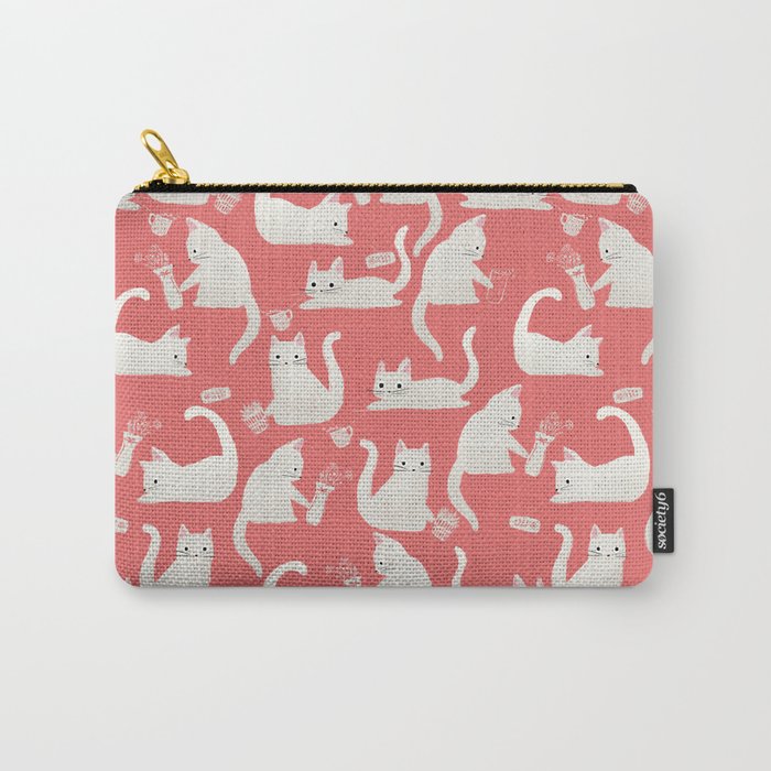 Bad White Cats Knocking Things Over Carry-All Pouch
