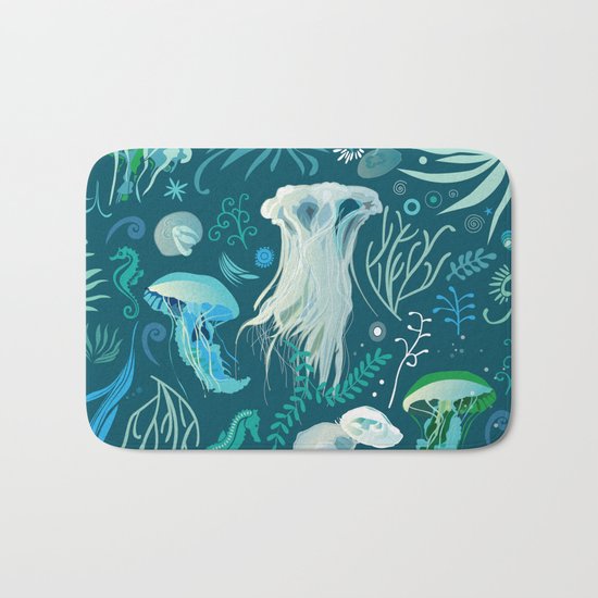 Aqua pattern Bath Mat