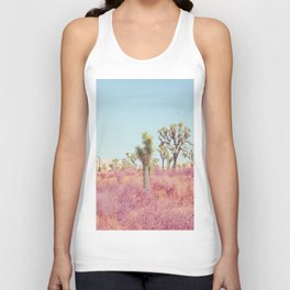 Surreal Pink Desert - Joshua Tree Landscape Photography Unisex Tank Top