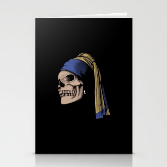 The Skull with a Pearl Earring Stationery Cards