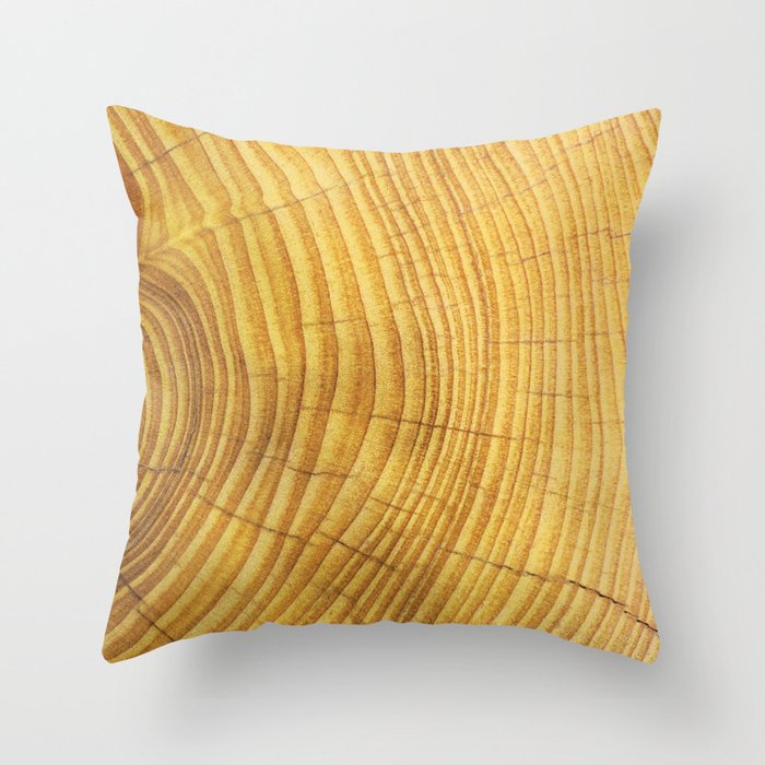 Yellow wood Throw Pillow