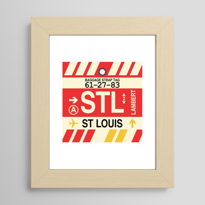  STL Saint Louis Missouri Luggage Tag Sticker/Airport Code  Baggage Decal/Collectible Travel Decor/Vintage Inspired Design (Yellow) :  Handmade Products