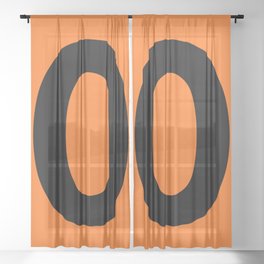 Number 0 (Black & Orange) Sheer Curtain