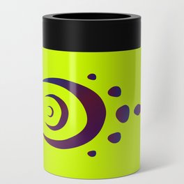 Purple dream catcher on a bright acid yellow background Can Cooler