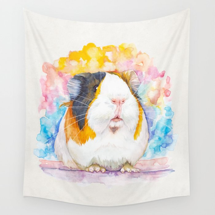 The watercolor guinea pig Wall Tapestry