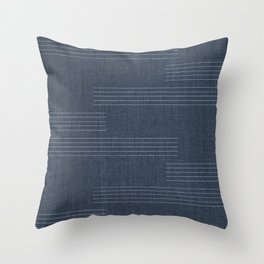 Minimal Striped Pattern, Navy Blue Throw Pillow