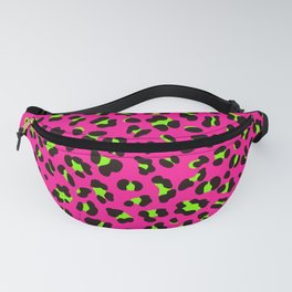 80s Neon Pink and Lime Green Leopard Fanny Pack