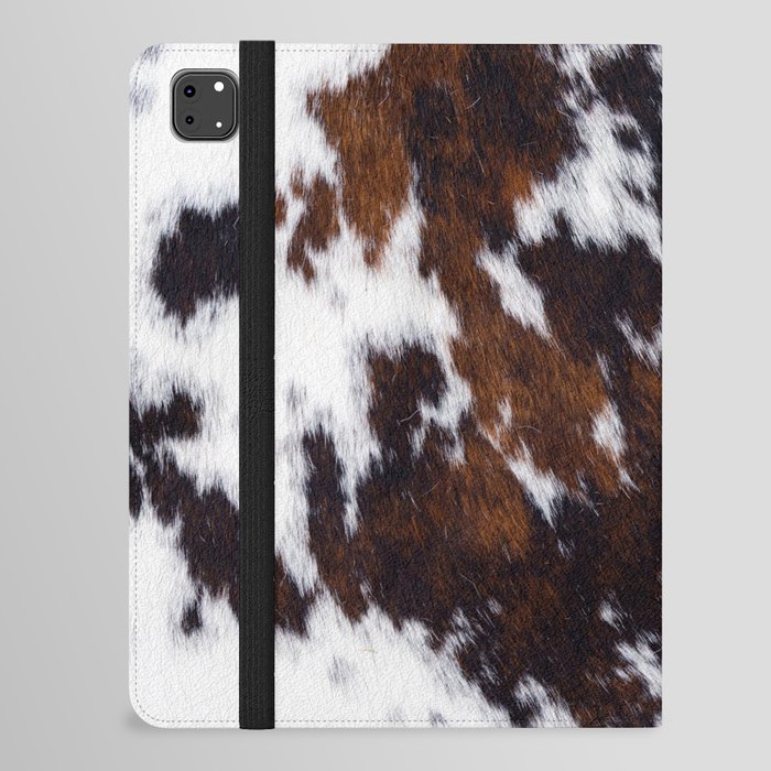 Brown Cowhide, Cow Skin Print Pattern iPad Folio Case