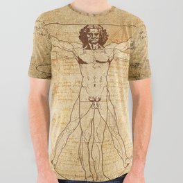 Leonardo da Vinci "The Vitruvian Man"(edited) All Over Graphic Tee