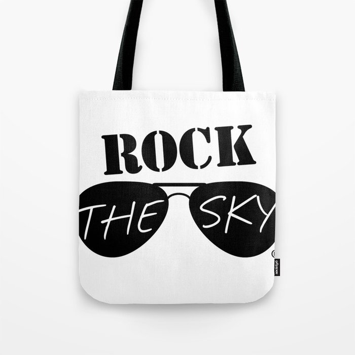 Rock the Sky Aviator Glasses Logo Tote Bag
