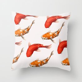 Red Koi beauty pattern Throw Pillow