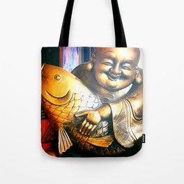 Buddha and fish Tote Bag