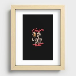 Cheers to My Crappy Future - Beer Skull Funny Evil Gift Recessed Framed Print