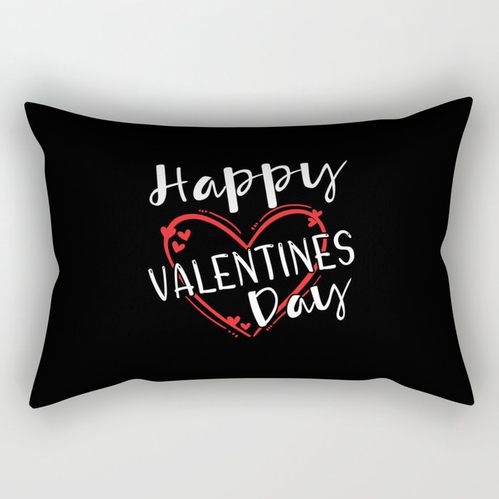 Greetings Word Art Lines Hearts Day Valentines Day Rectangular Pillow