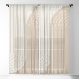 Two Tone Line Curvature LXV Sheer Curtain