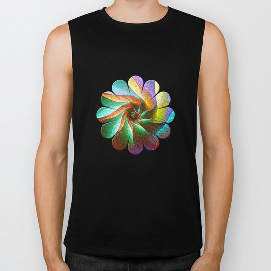Colorful Spiral Flower Biker Tank