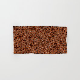 Burnt Orange Leopard Spots Pattern (burnt orange/black) Hand & Bath Towel