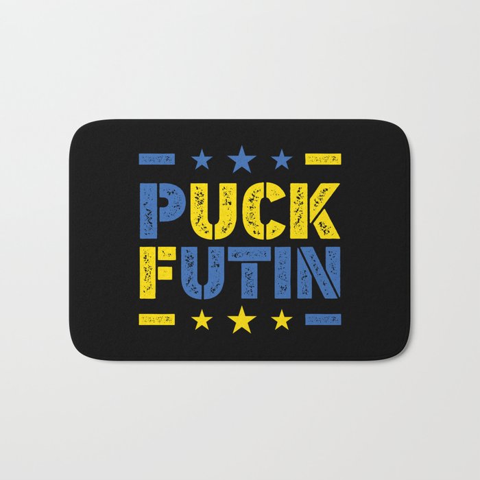 Puck Futin Fuck Putin Ukrainian War Bath Mat