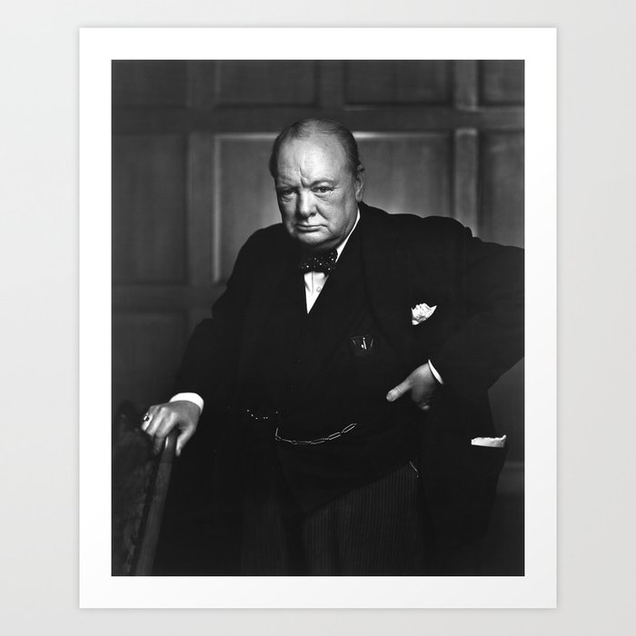 Winston Churchill Portrait Art Print
