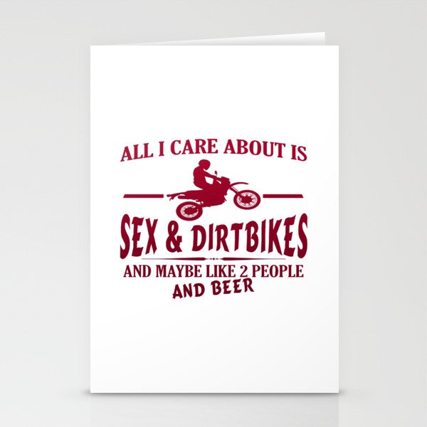 SEX AND DIRTBIKES Stationery Cards