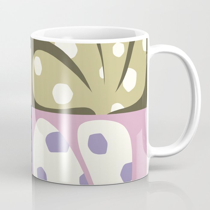 Spots patterned color leaves patchwork 4 Coffee Mug