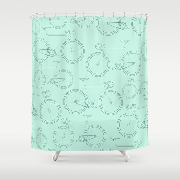 Bicycle Pattern Shower Curtain