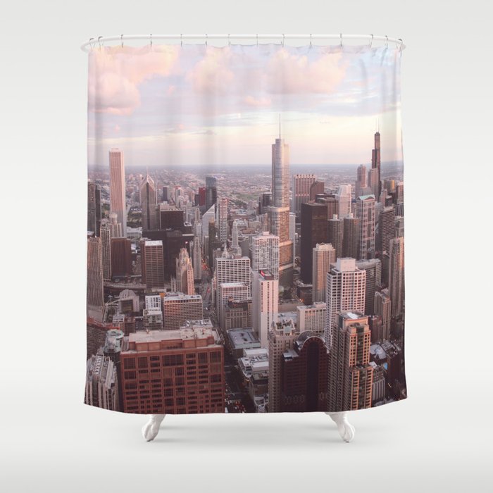 Downtown Chicago Skyline, Fine Art Photography Shower Curtain