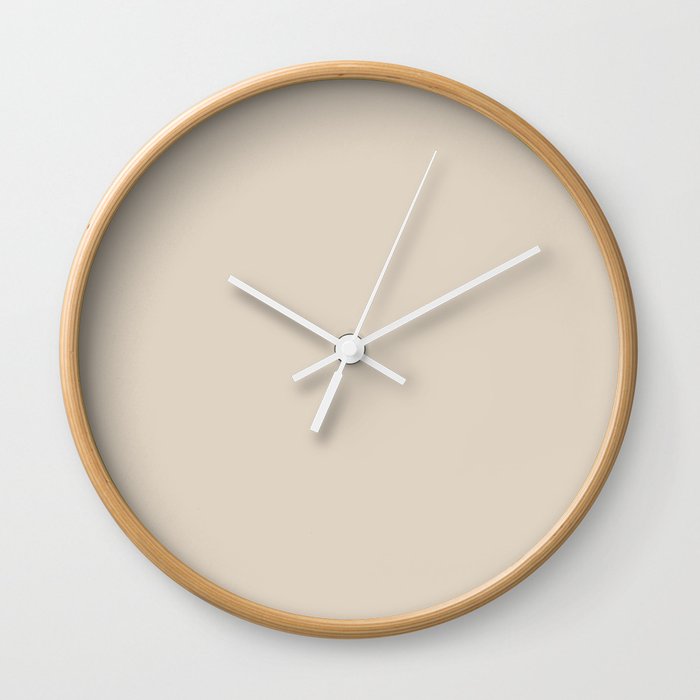 Enduring Light Cream Solid Color Pairs To Sherwin Williams Natural Linen SW 9109 Wall Clock