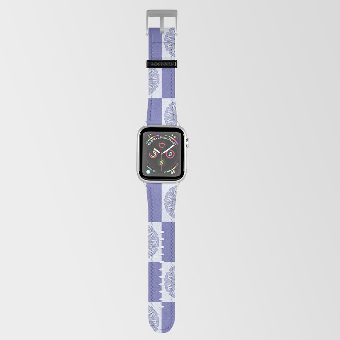 Vintage Style Floral Check Pattern - Very Peri Apple Watch Band