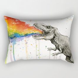 T-Rex Rainbow Puke Rectangular Pillow