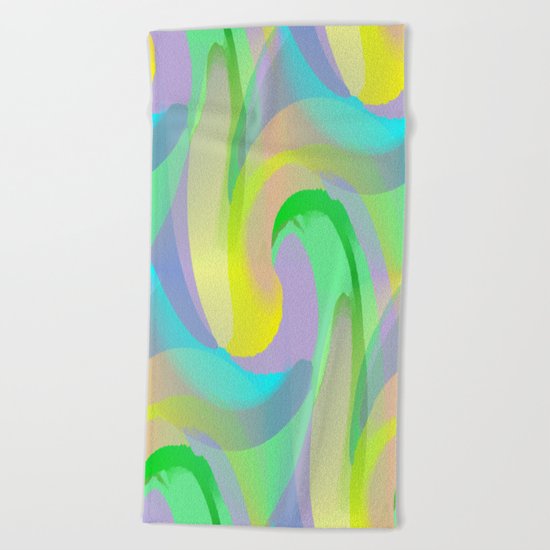 Soft Rainbow Abstract - Painterly Beach Towel