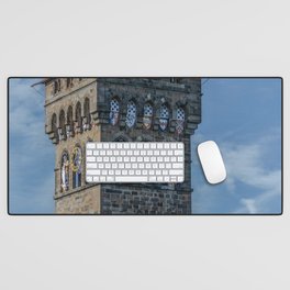 Cardiff Time Cardiff Castle Tower Wales UK Desk Mat