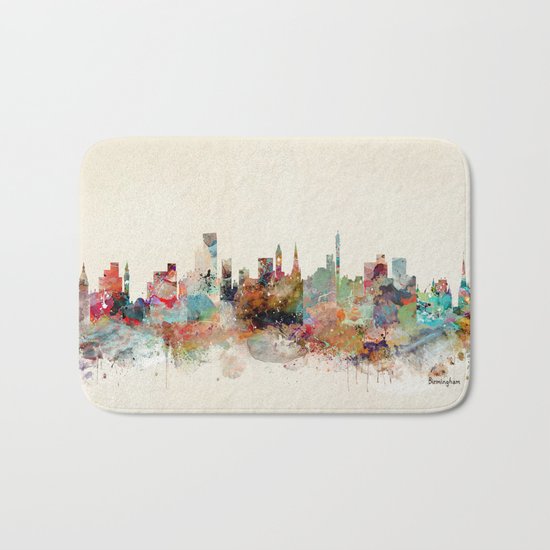 birmingham england skyline Bath Mat