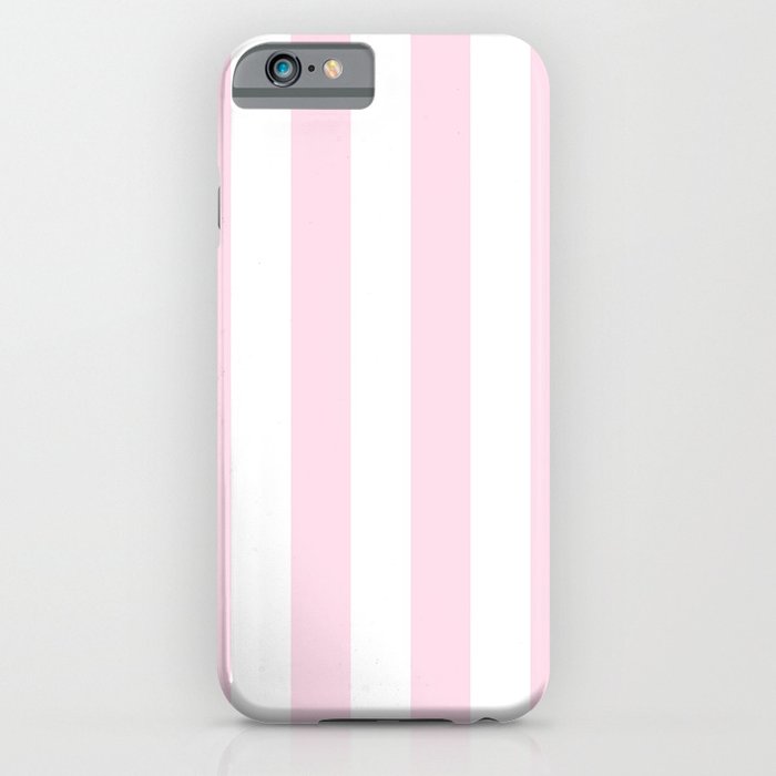 Simple Pink and White stripes, vertical iPhone Case