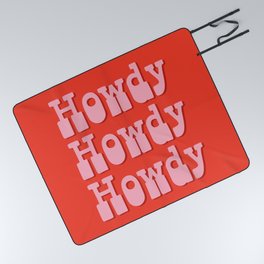 Howdy Howdy Howdy! Pink and Red Picnic Blanket