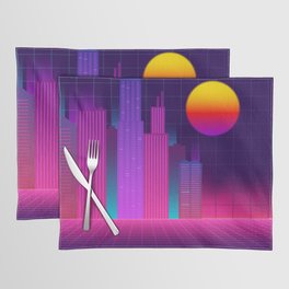 neon synthwave city Placemat